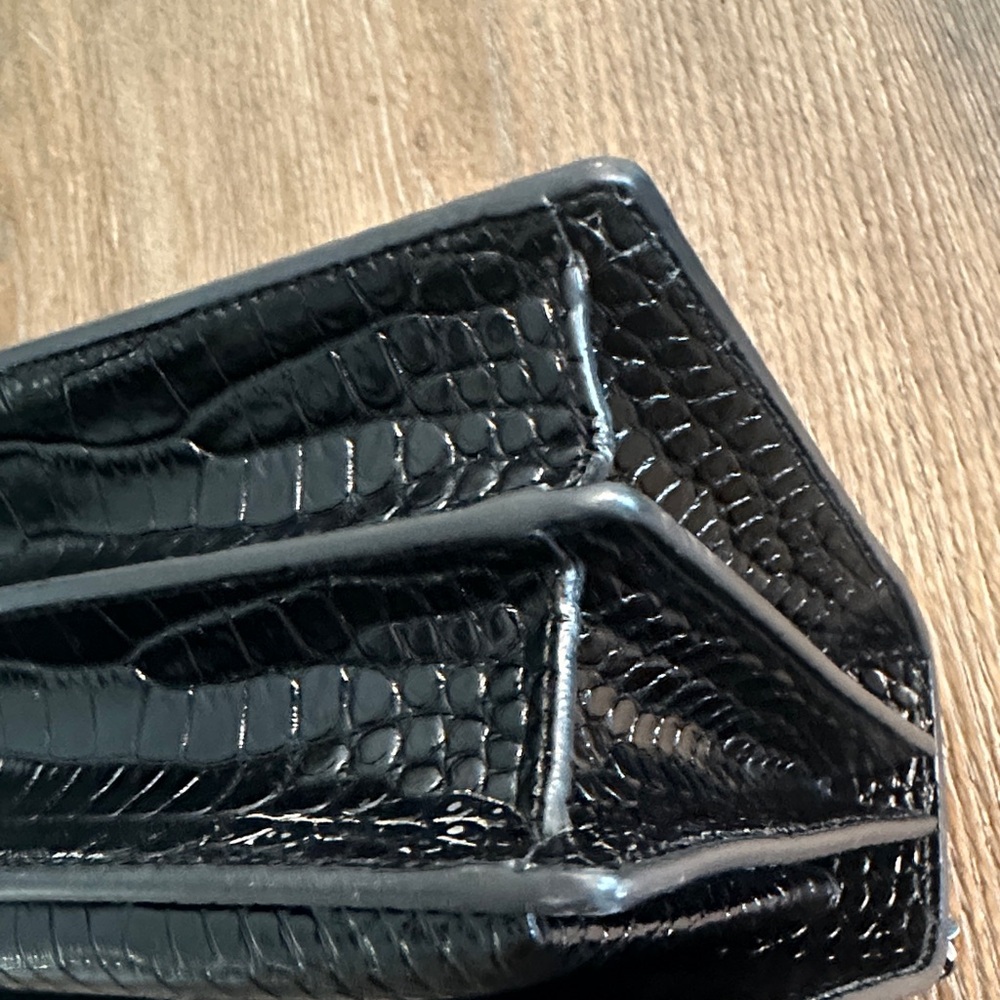 Saint Laurent Black Croc-Embossed sunset medium bag . - Picture 7 of 13